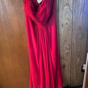 Red chiffon David’s Bridal Bridesmaid Dress